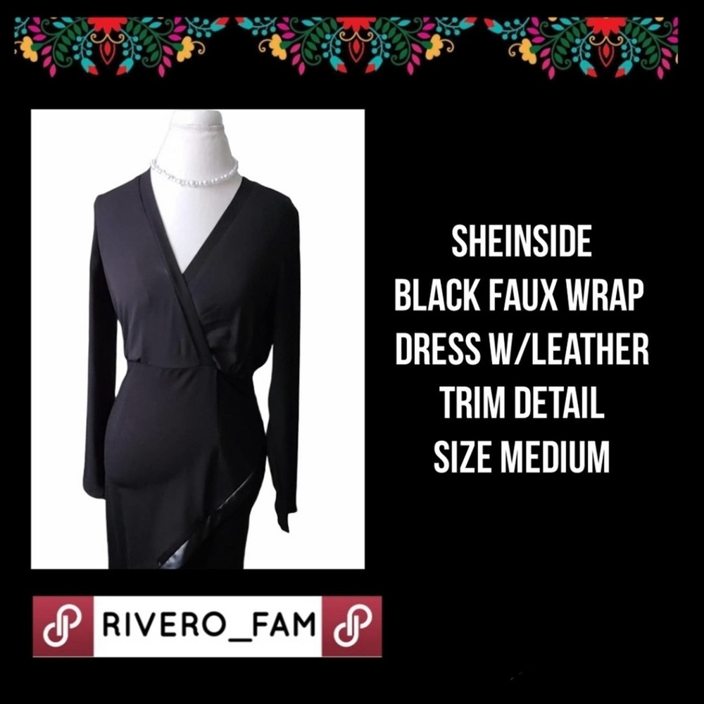 SHEINSIDE | DEEP V-NECK BLACK DRESS